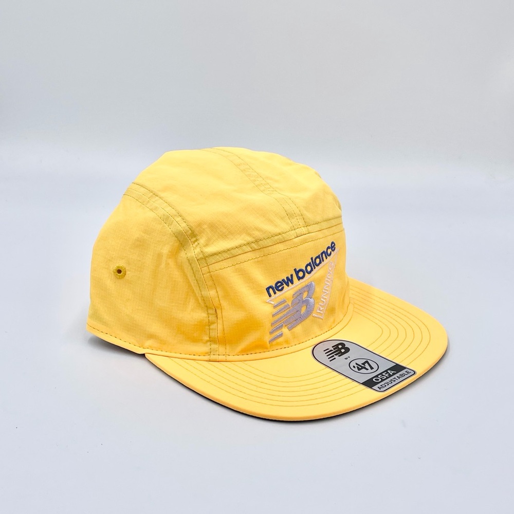 NEW New Balance 47 Running Classic Logo 5 Panel Yellow StrapBack Hat Adult OS